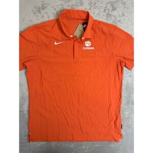 Nike Clemson Tigers Polo Shirt XL Orange Dri-Fit On Field Official Apparel